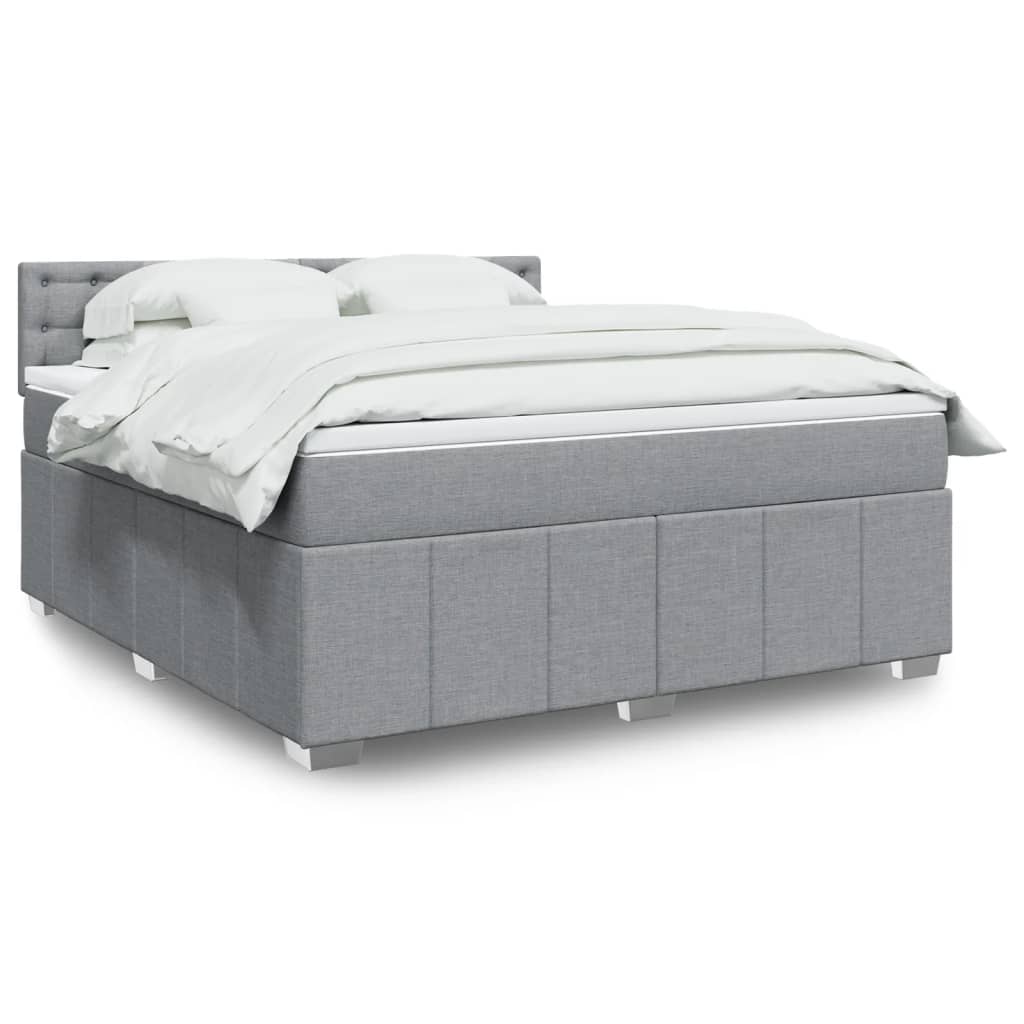 Boxspring 120x190 cm Crème | Compleet Bed met Pocketveringmatras, Topmatras & Verstelbaar Hoofdbord - Spotlights shopping