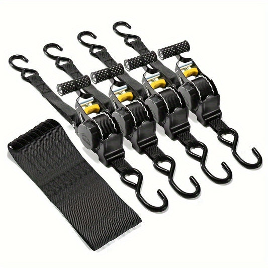 Heavy-duty automatische intrekbare spanband voor vracht, geen montage vereist, vrije uitzetting & samentrekking, geschikt voor verhuizen, slepen, campers, aanhangers - direct gebruik, oprolbaar voor voertuig- & ladingzekering