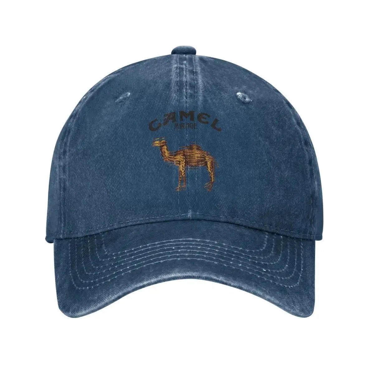 Camel trucker cap met vintage look en verstelbare sluiting