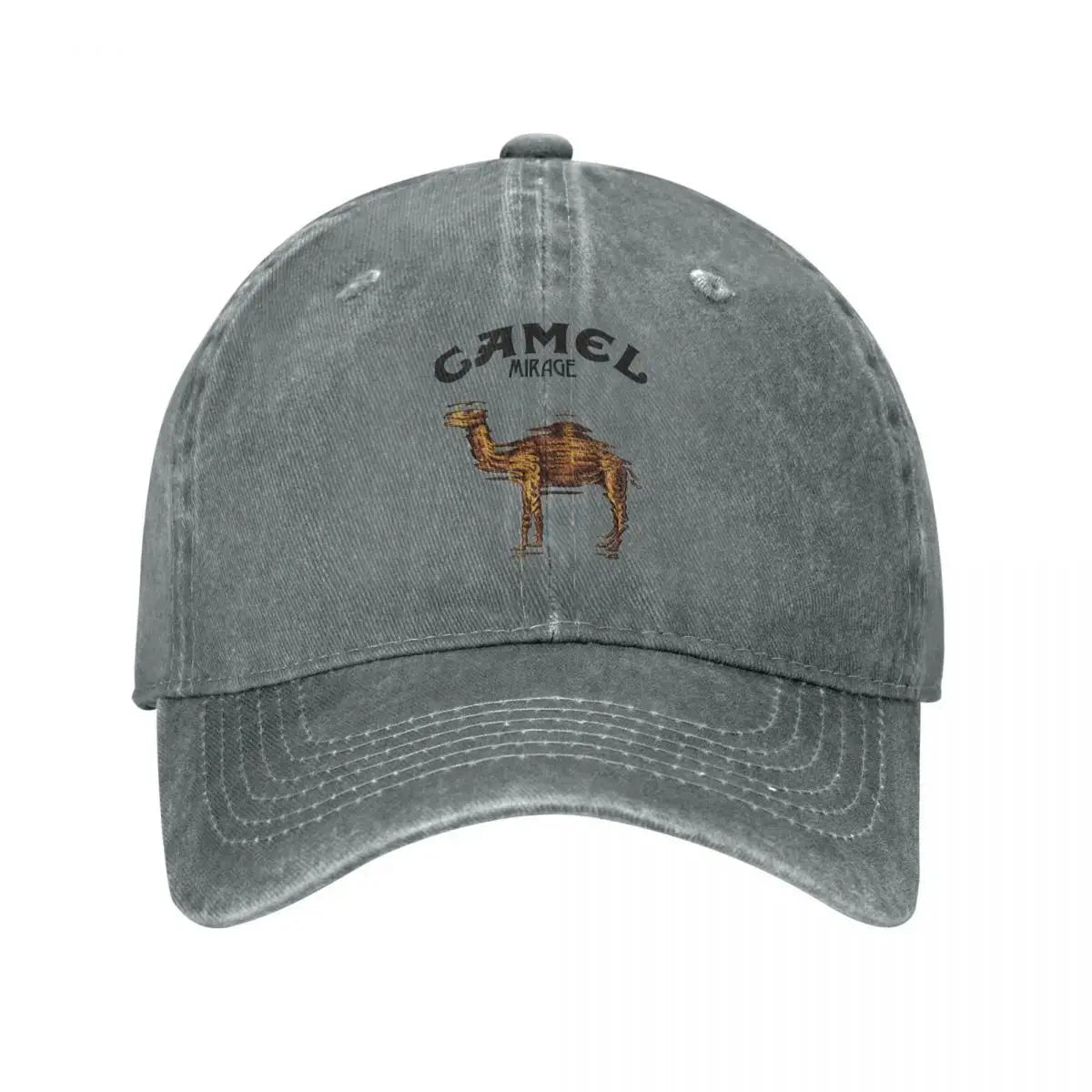Camel trucker cap met vintage look en verstelbare sluiting