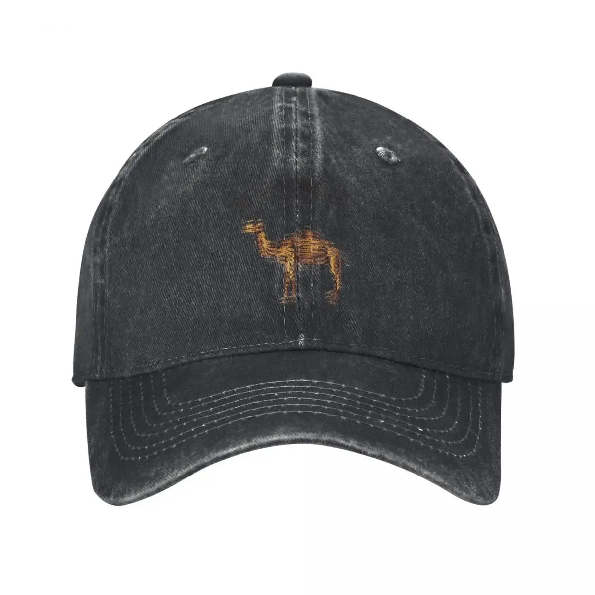 Camel trucker cap met vintage look en verstelbare sluiting
