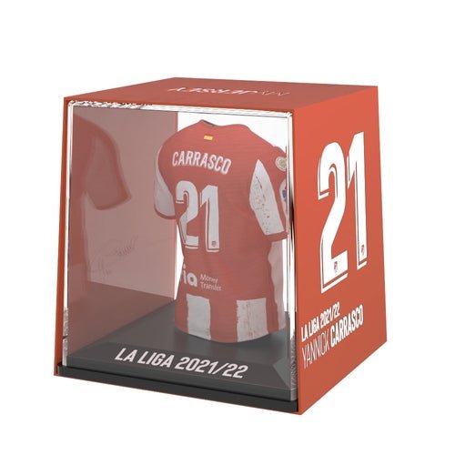 Yannick Carrasco Atlético Madrid My Jersey 2021/2022 mini voetbalshirt met display case en Augmented Reality