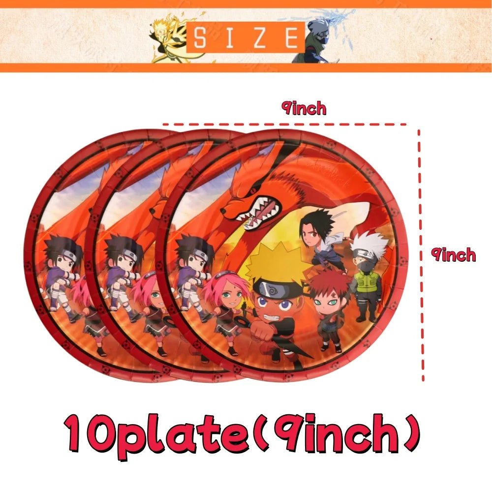 Naruto feestservies set met bekers, borden en servetten voor een anime verjaardagsfeest
