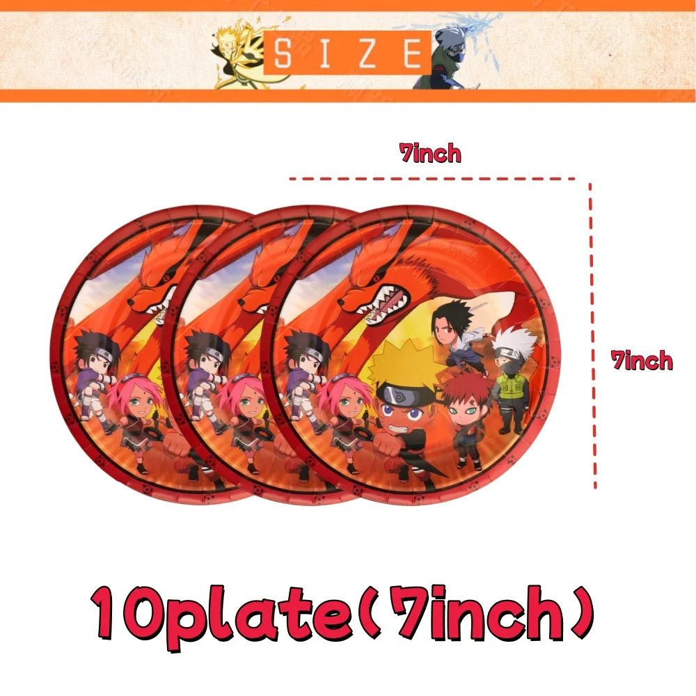 Naruto feestservies set met bekers, borden en servetten voor een anime verjaardagsfeest