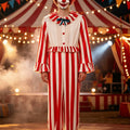 Rood-wit clownkostuum voor volwassenen voor Halloween