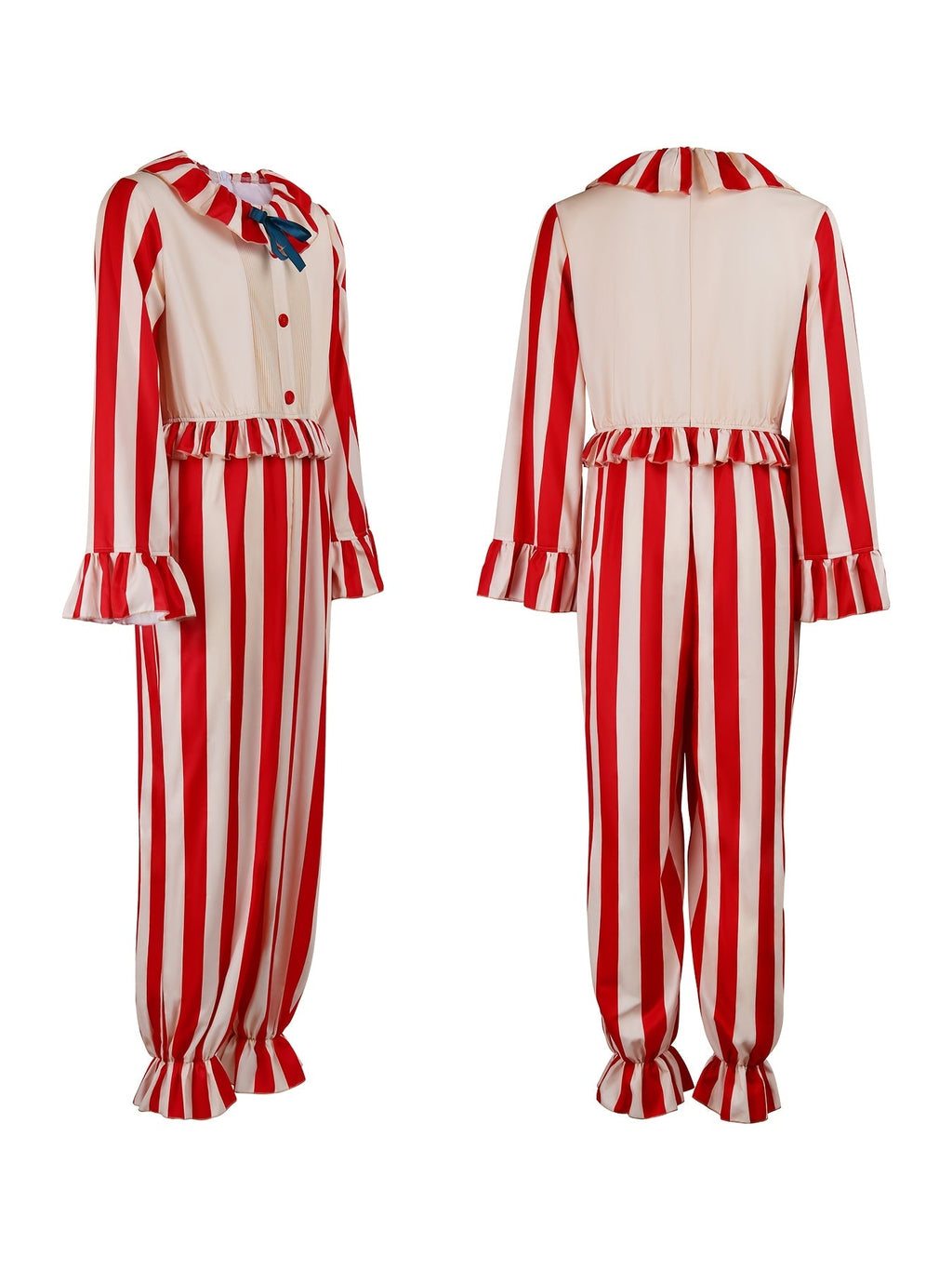 Rood-wit clownkostuum voor volwassenen voor Halloween