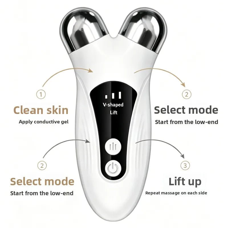 CMH EMS Gezichtsmassage Apparaat – V-Face Roller met Microcurrent & Warmte - Spotlights shopping