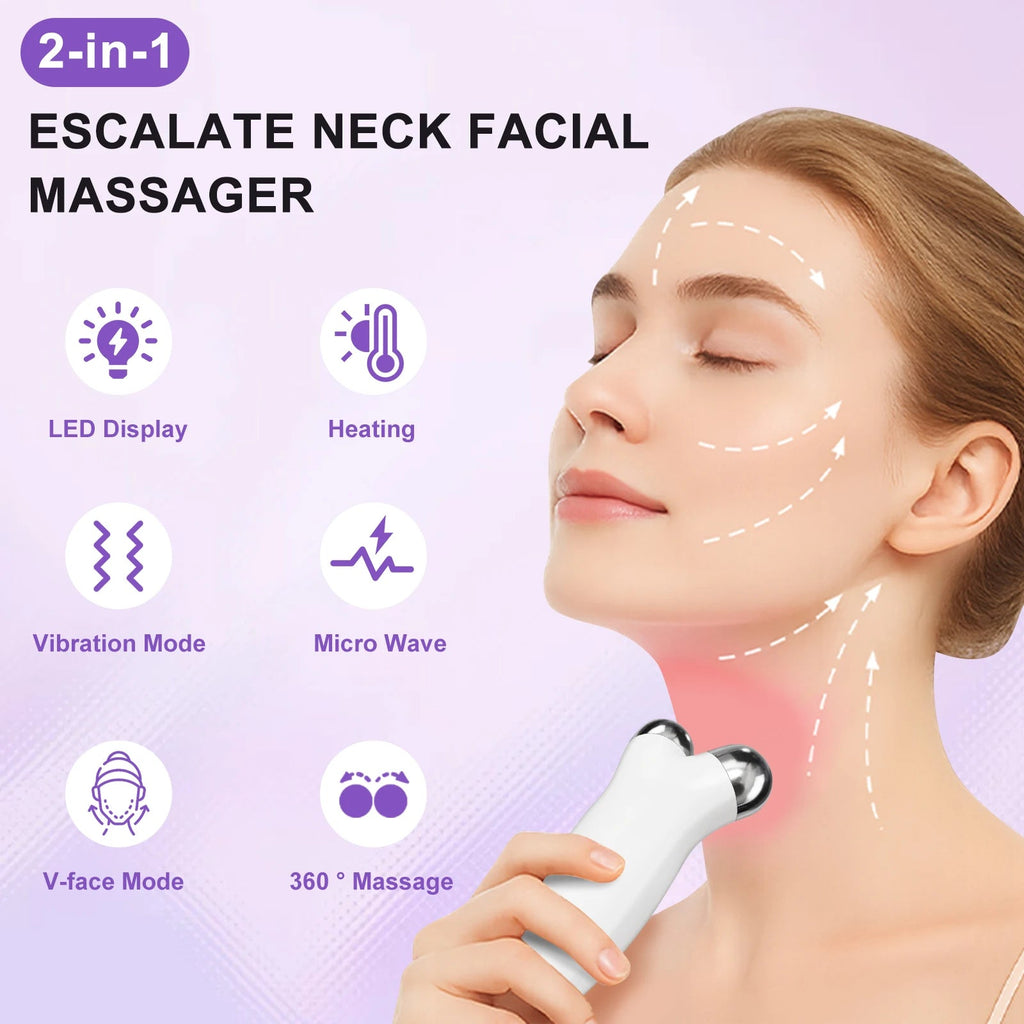 CMH EMS Gezichtsmassage Apparaat – V-Face Roller met Microcurrent & Warmte - Spotlights shopping