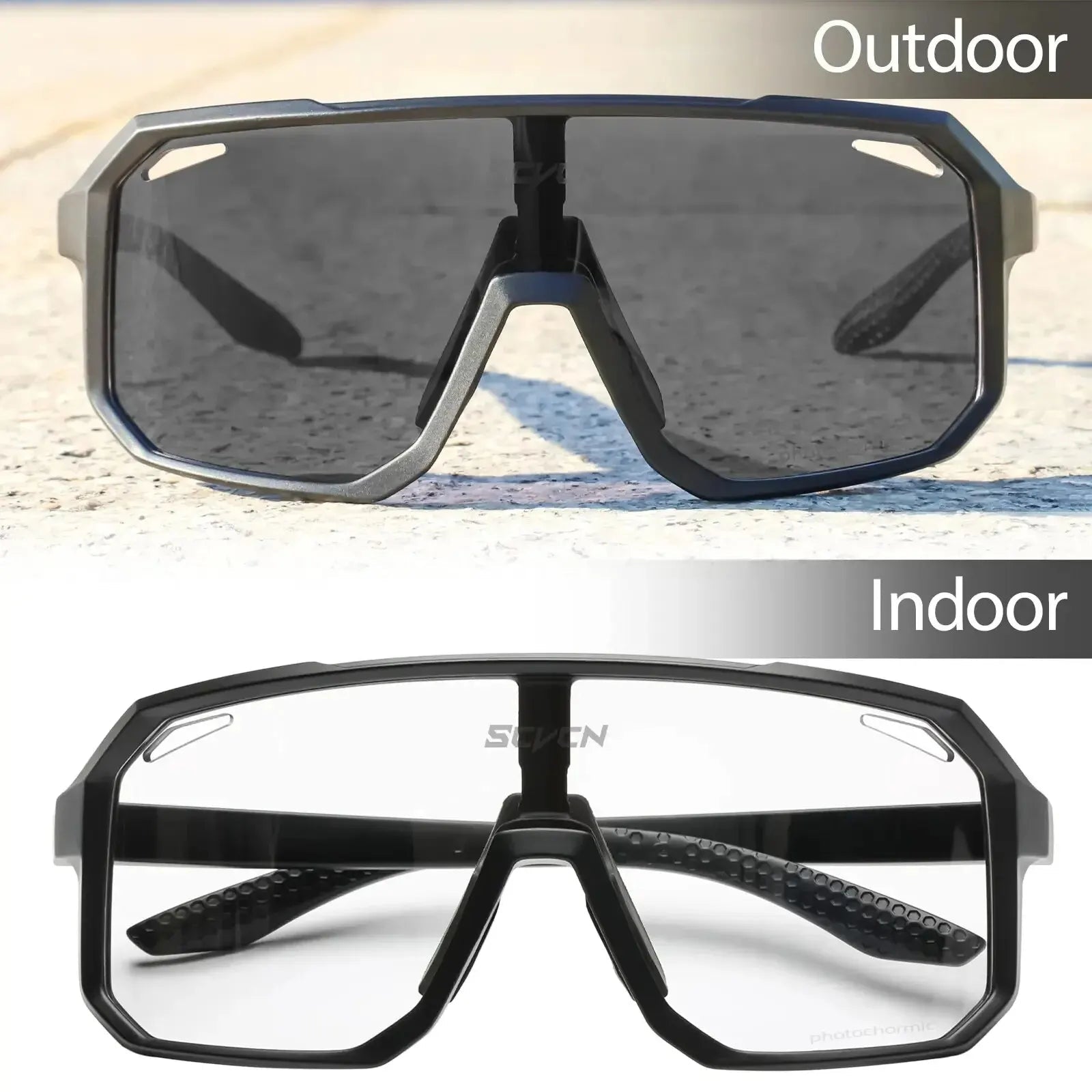 Fotochromische fietsbril met UV400 bescherming voor wielrennen, mountainbike en outdoor sporten