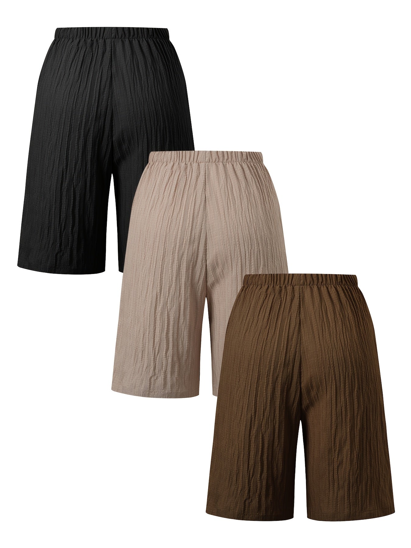 3-delige set dames casual effen kleur veelzijdige shorts zomer lichtgewicht vakantie stijl Bermuda shorts