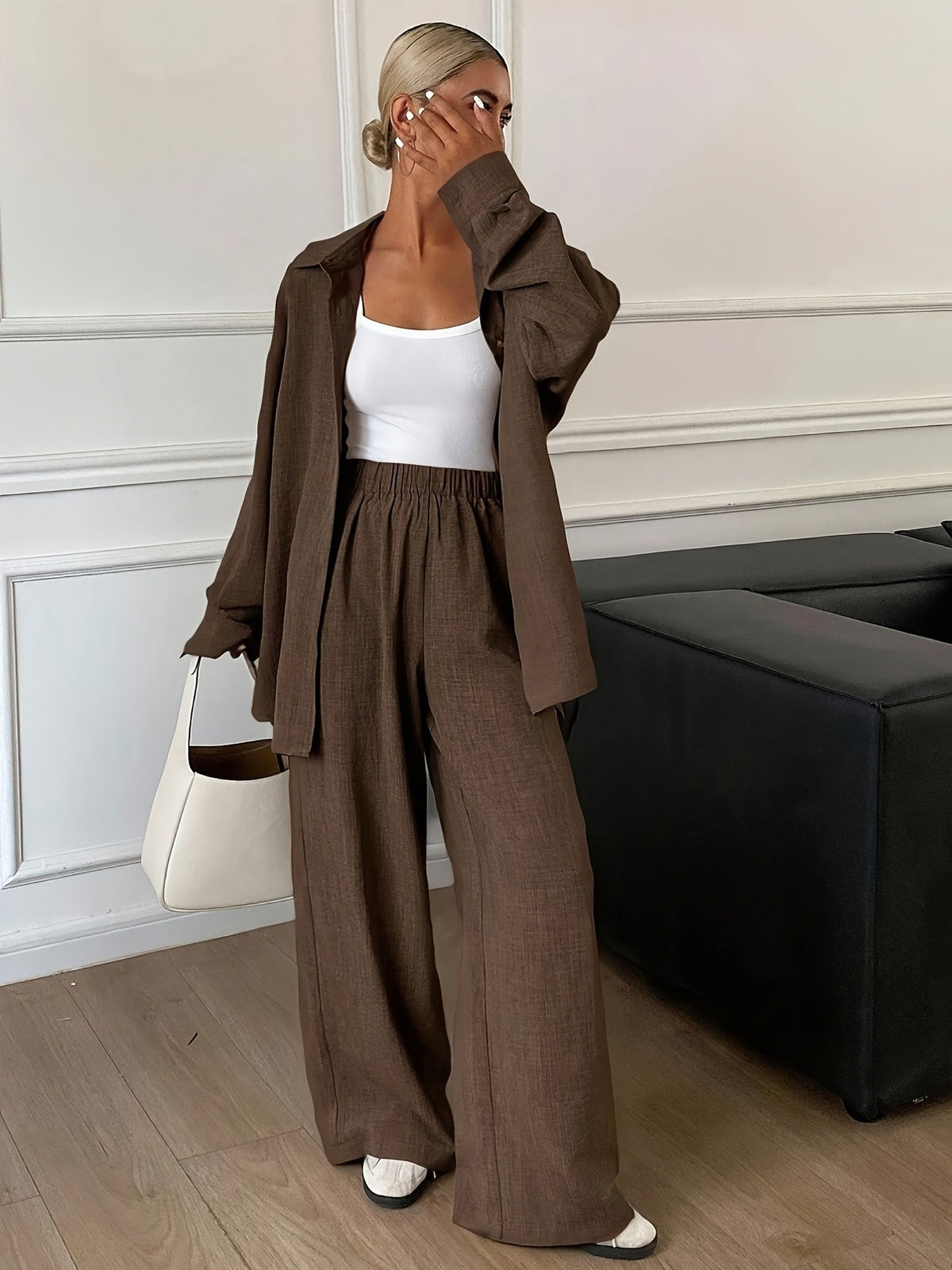 Dames 2-Delige Set – Losvallende Denimlook Set voor Vakantie - Spotlights shopping