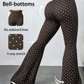 Dames flared broek met stippenprint en aansluitende pasvorm
