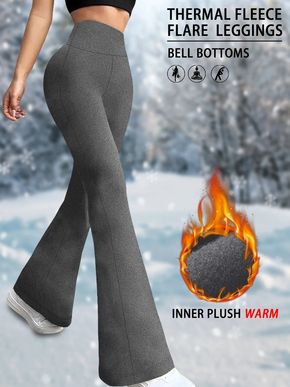 Dames hoge taille legging met flared pasvorm