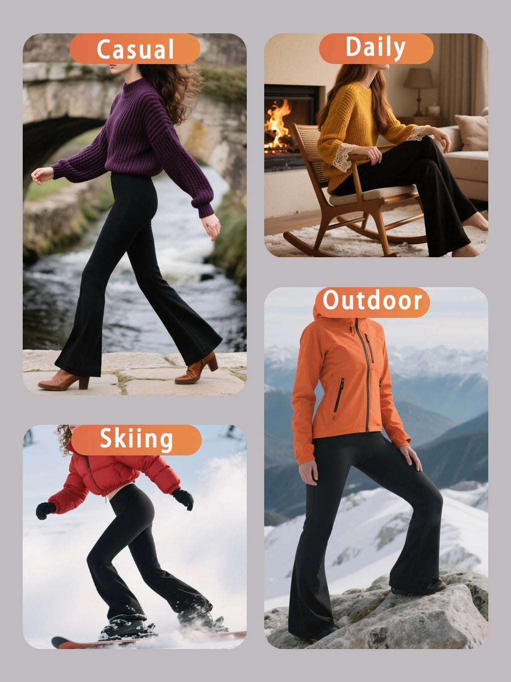 Dames flared legging voor herfst en winter