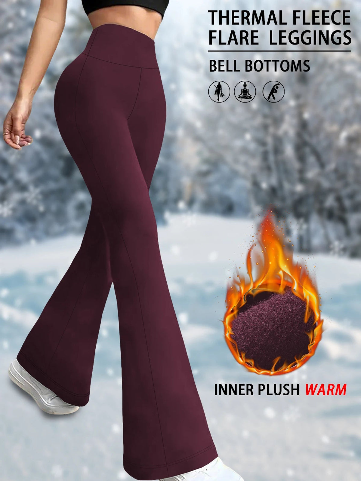 Flared legging dames in warme winteruitvoering