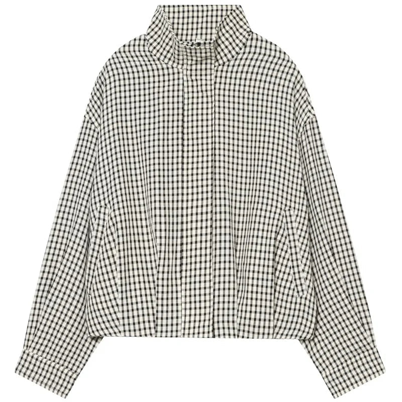 Dames Geruite Bomberjack – Oversized & Cropped - Spotlights shopping