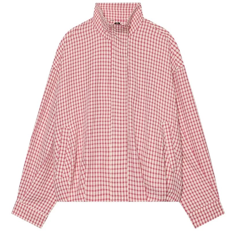 Dames Geruite Bomberjack – Oversized & Cropped - Spotlights shopping