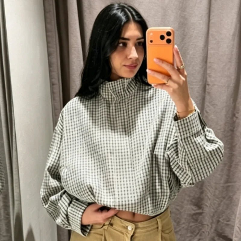 Dames Geruite Bomberjack – Oversized & Cropped - Spotlights shopping