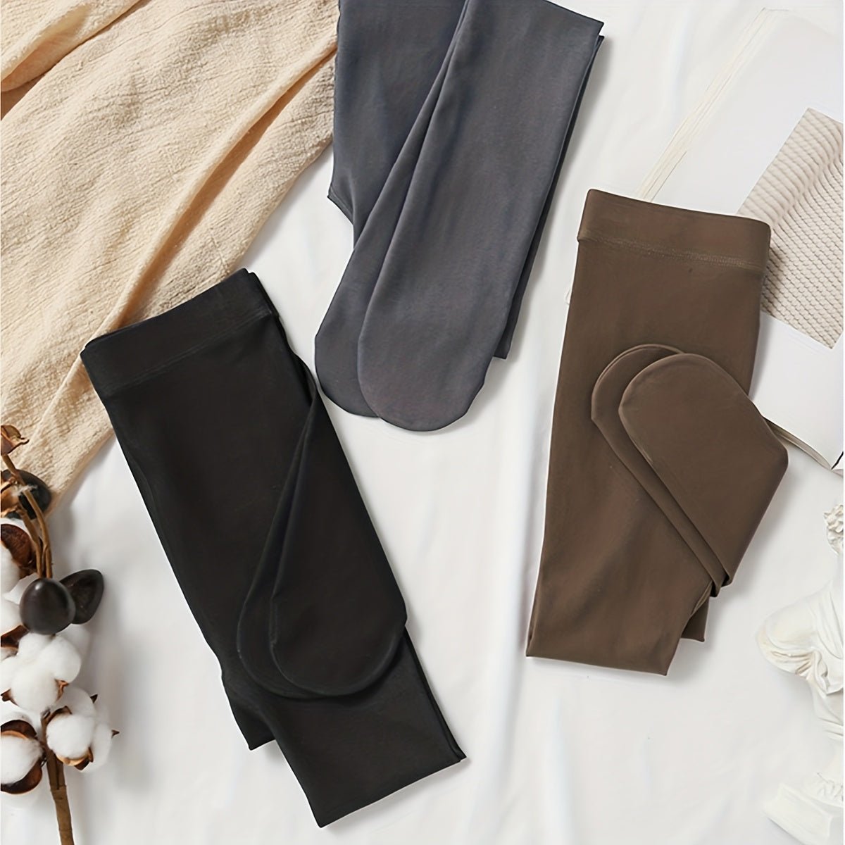 Dames panty met voering van 80 g in medium dikke uitvoering