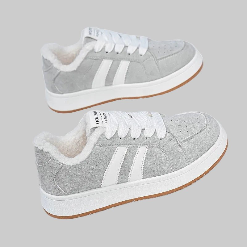 Dames sneakers met brede neus en warme voering