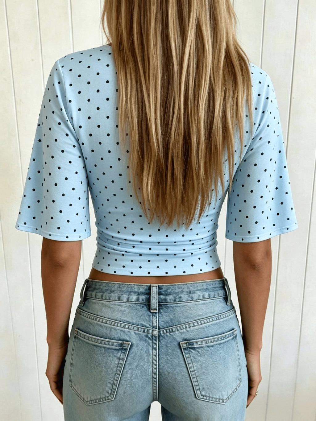Dames T-shirt met polkadotprint