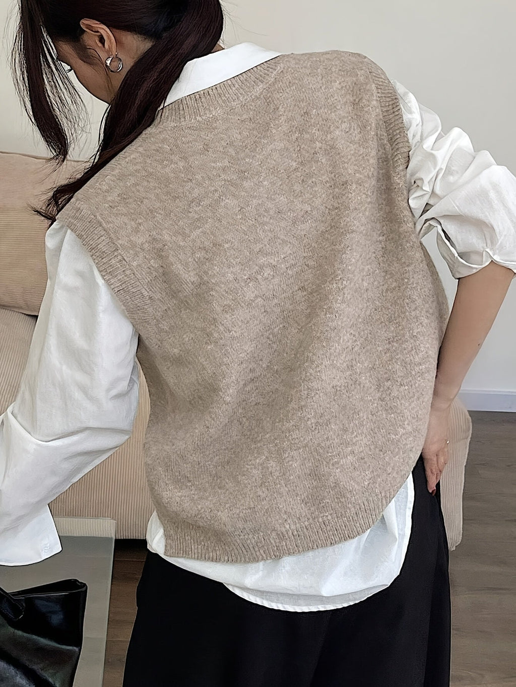 Mouwloos vest met V-hals voor dames