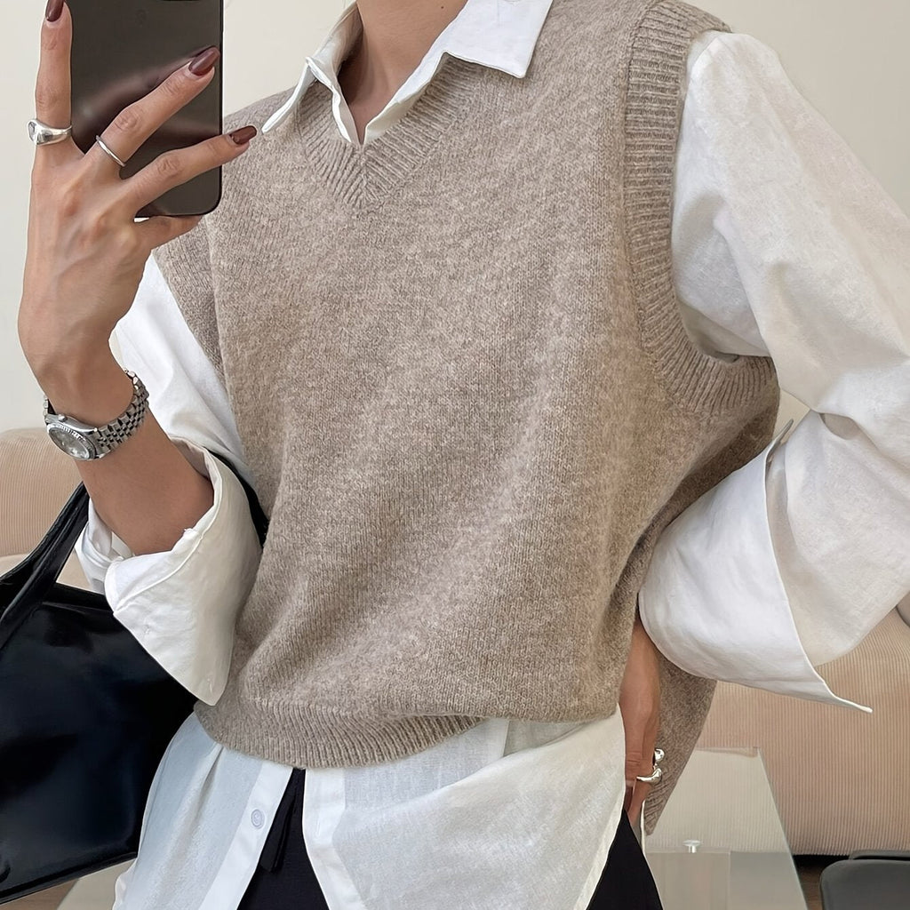 Mouwloos vest met V-hals voor dames