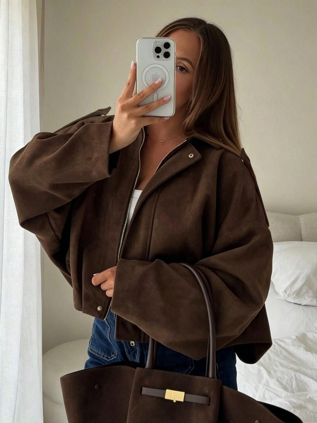 Dames Vest met Lange Mouwen – Effen Kleur en Casual Stijl - Spotlights shopping
