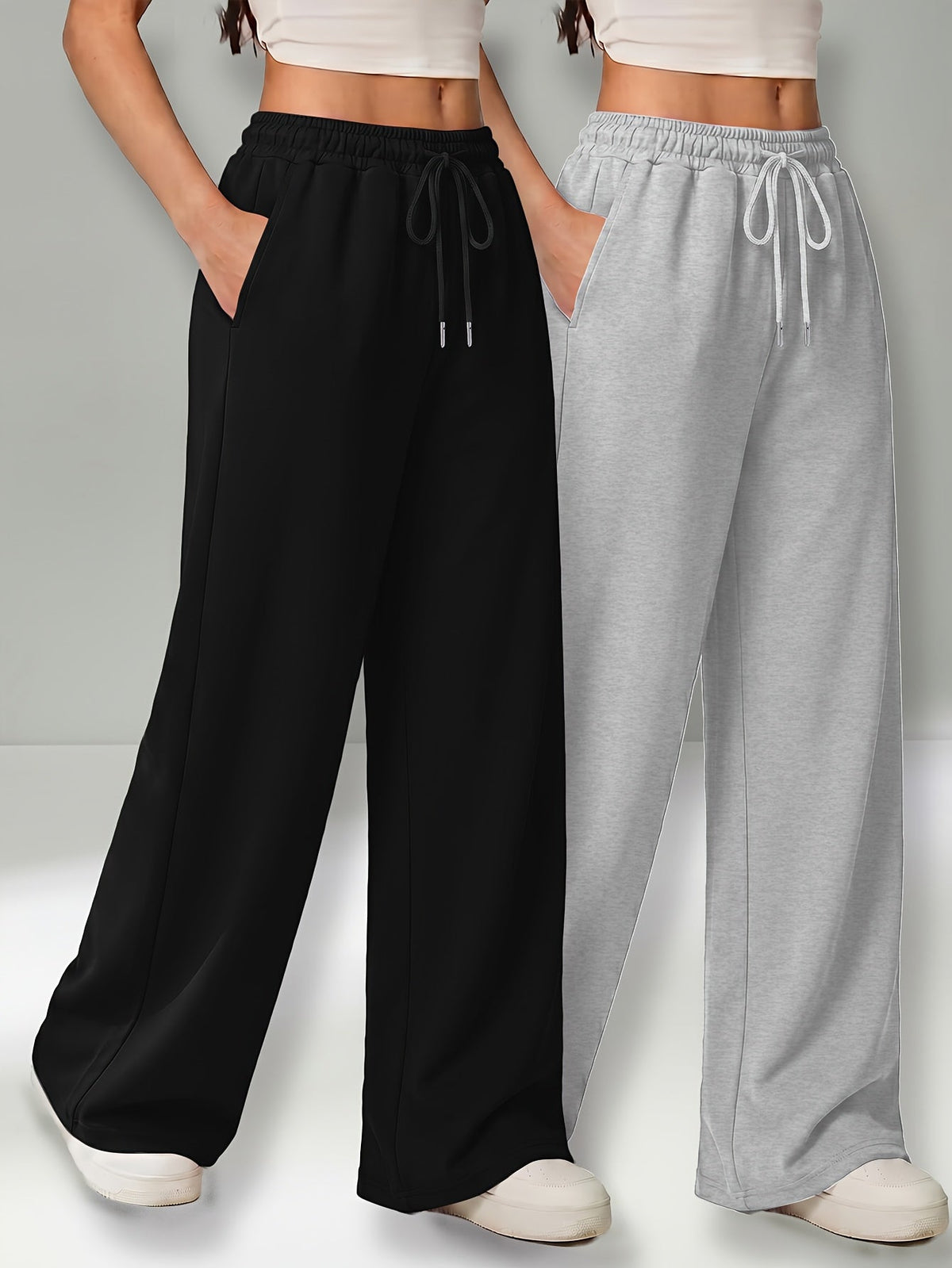 Dames Wijde Broek – Hoge Taille & Elastische Tailleband - Spotlights shopping