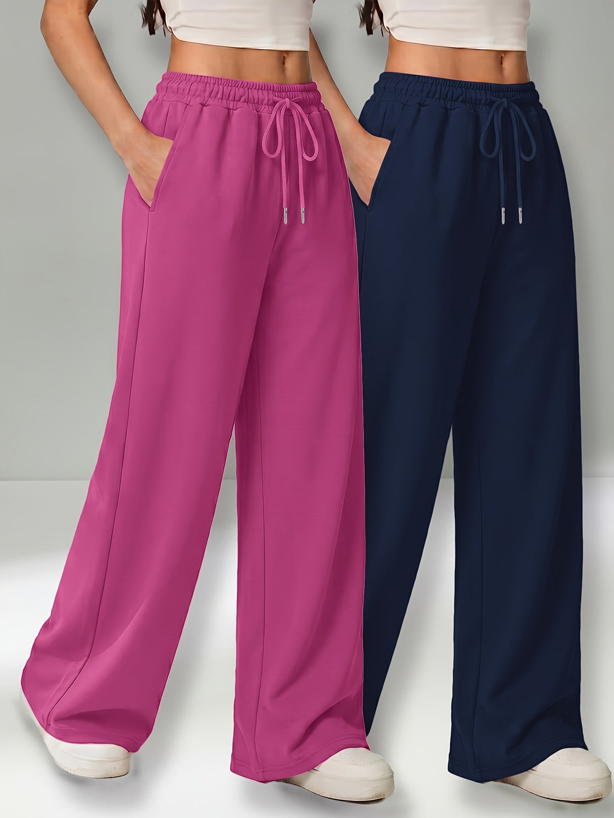 Dames Wijde Broek – Hoge Taille & Elastische Tailleband - Spotlights shopping