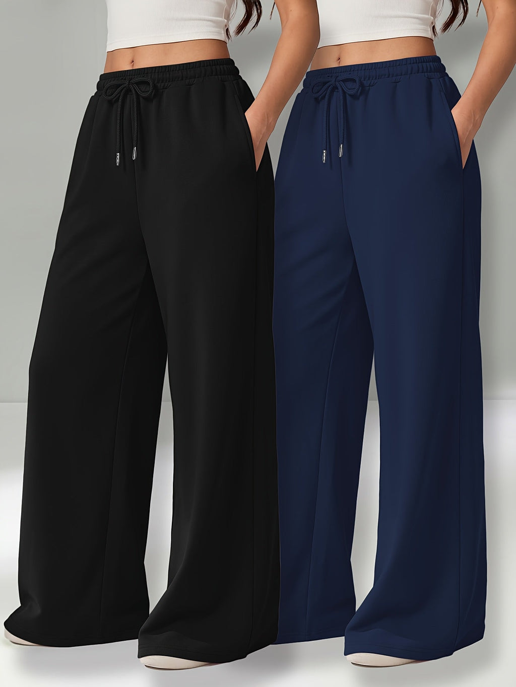 Dames Wijde Broek – Hoge Taille & Elastische Tailleband - Spotlights shopping
