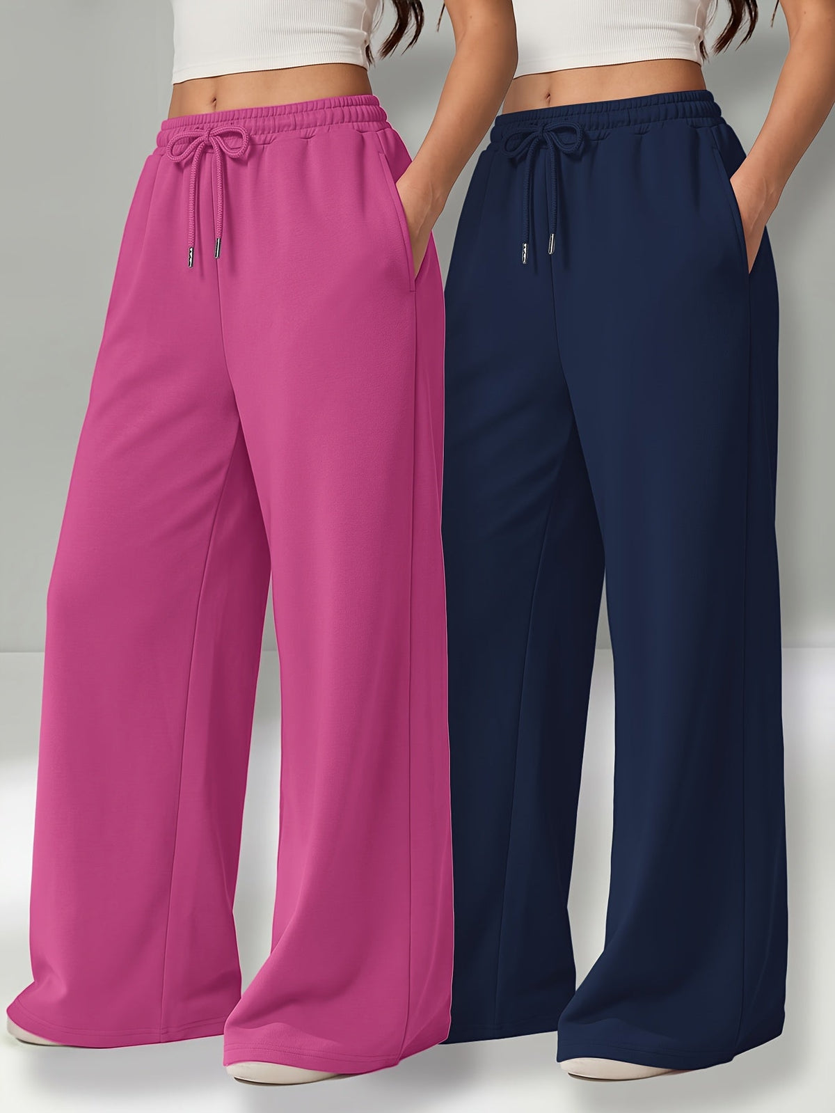 Dames Wijde Broek – Hoge Taille & Elastische Tailleband - Spotlights shopping