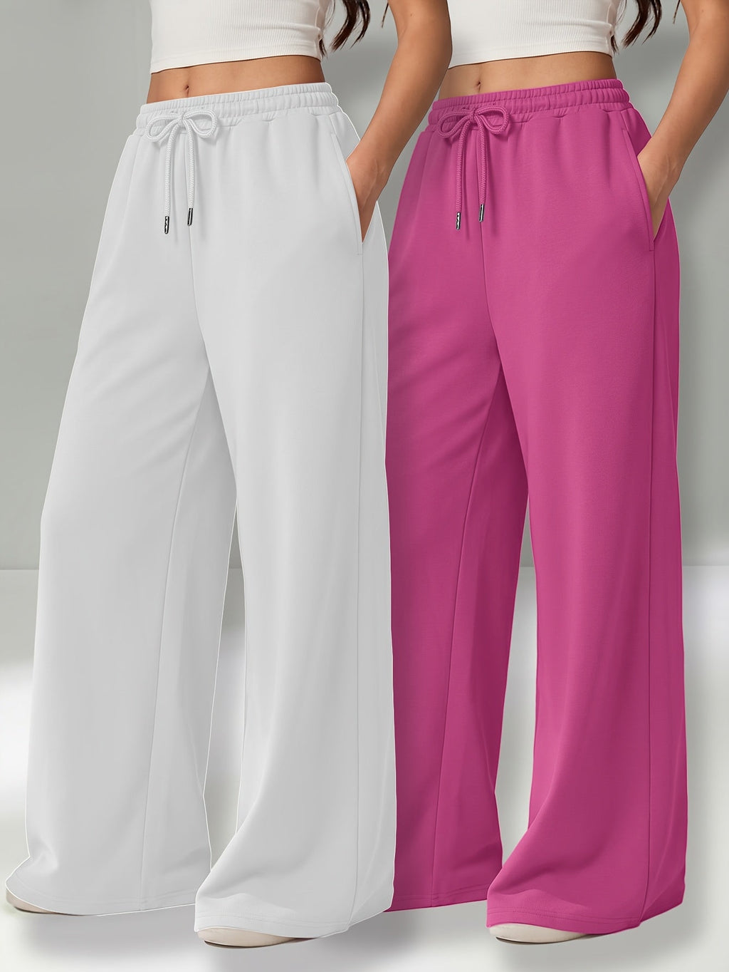 Dames Wijde Broek – Hoge Taille & Elastische Tailleband - Spotlights shopping