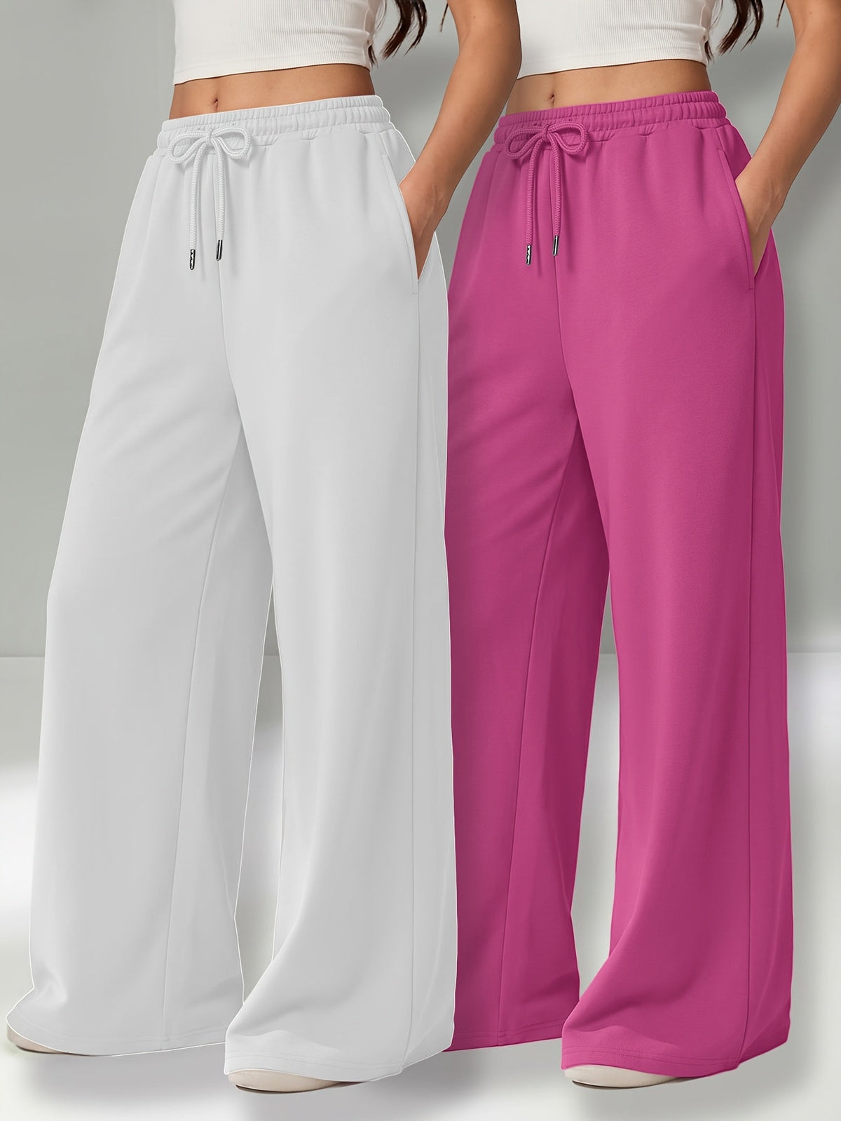 Dames Wijde Broek – Hoge Taille & Elastische Tailleband - Spotlights shopping