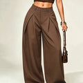 Dames wijde broek met lage taille
