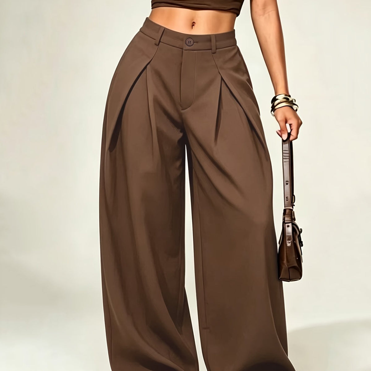 Dames wijde broek met lage taille