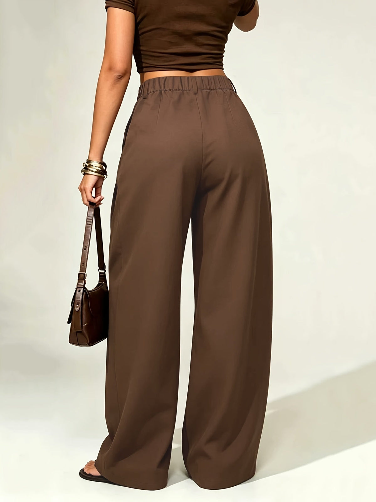 Dames wijde broek met lage taille