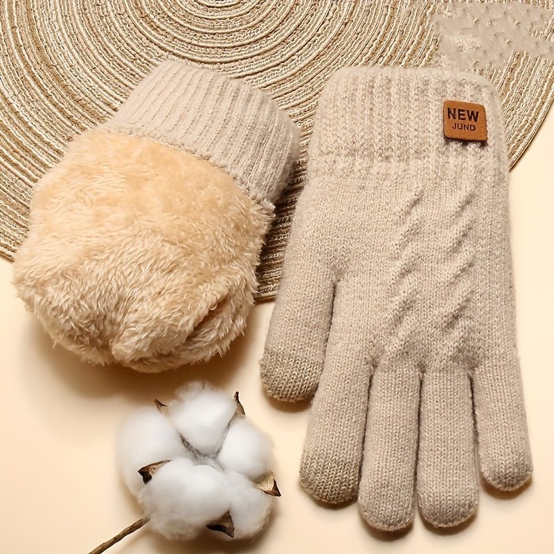 Dames winterhandschoenen met dubbele laag en fleecevoering