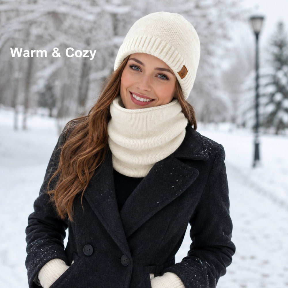 Dames Winterset 3-delig – Warme Muts, Nekwarmer en Vingerhandschoenen - Spotlights shopping