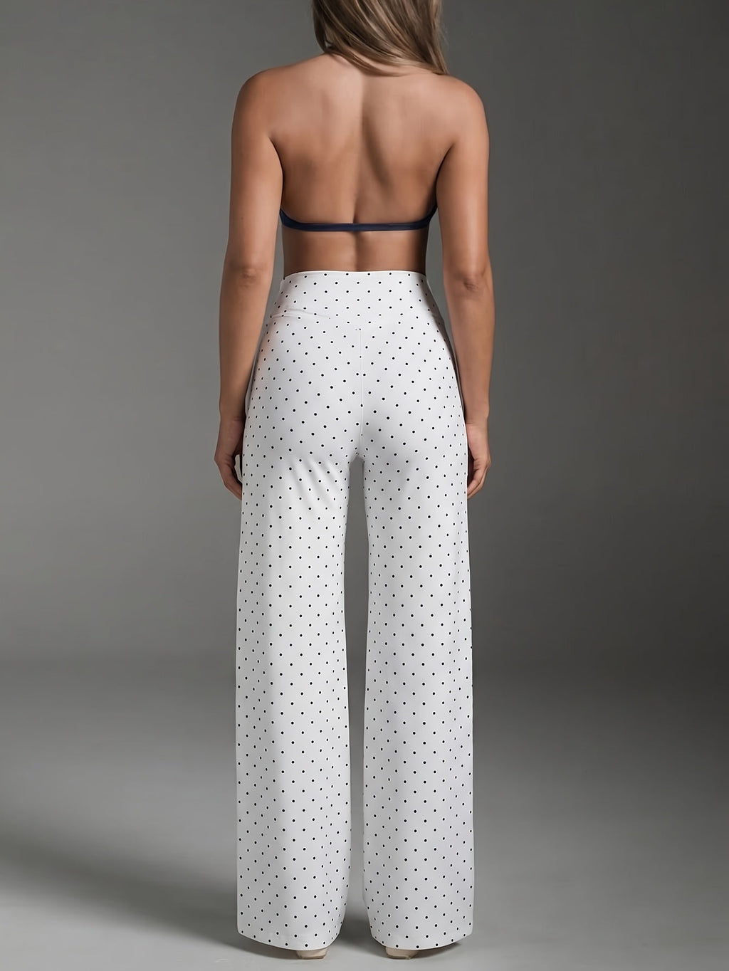 Dames yogabroek met hoge taille, stretch en wijde pijpen