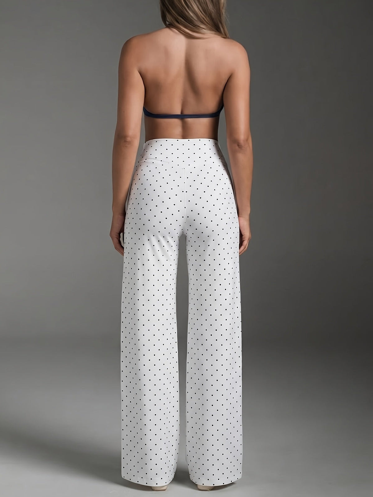 Dames yogabroek met hoge taille, stretch en wijde pijpen