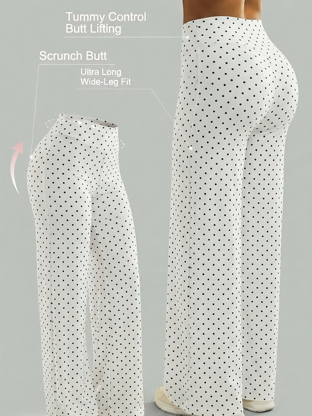 Dames yogabroek met hoge taille, stretch en wijde pijpen