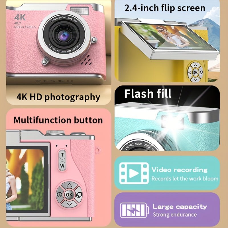 Compacte 4K videocamera met uitklapbaar scherm