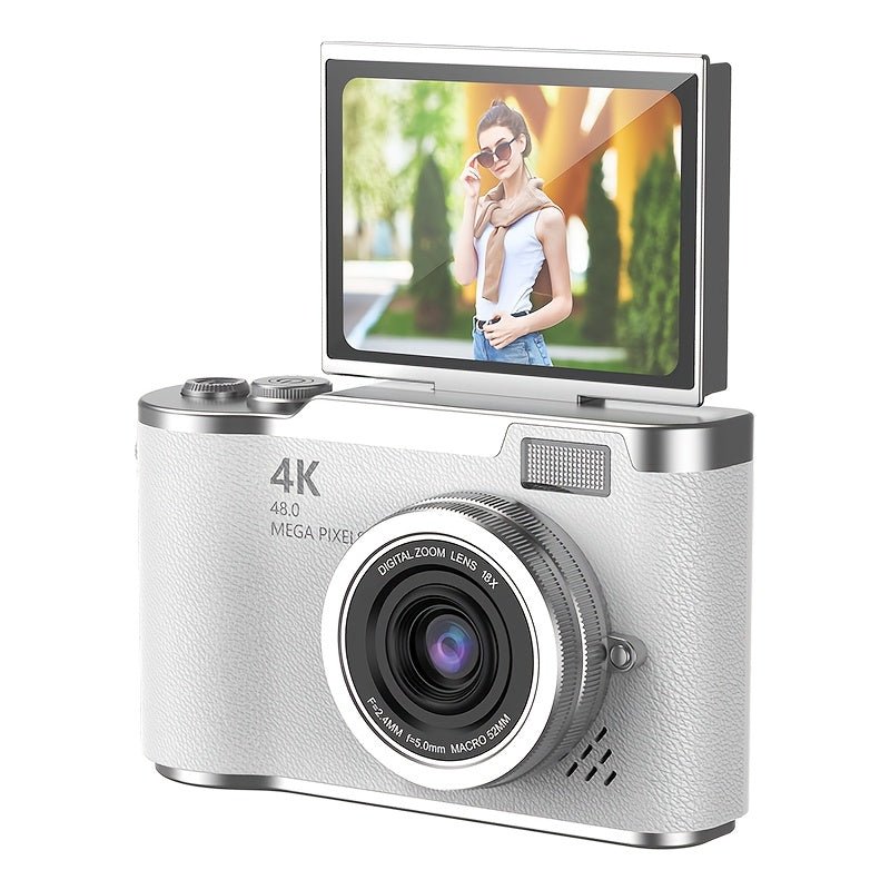 Compacte 4K videocamera met uitklapbaar scherm