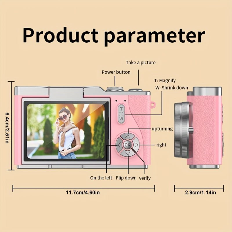 Compacte 4K videocamera met uitklapbaar scherm