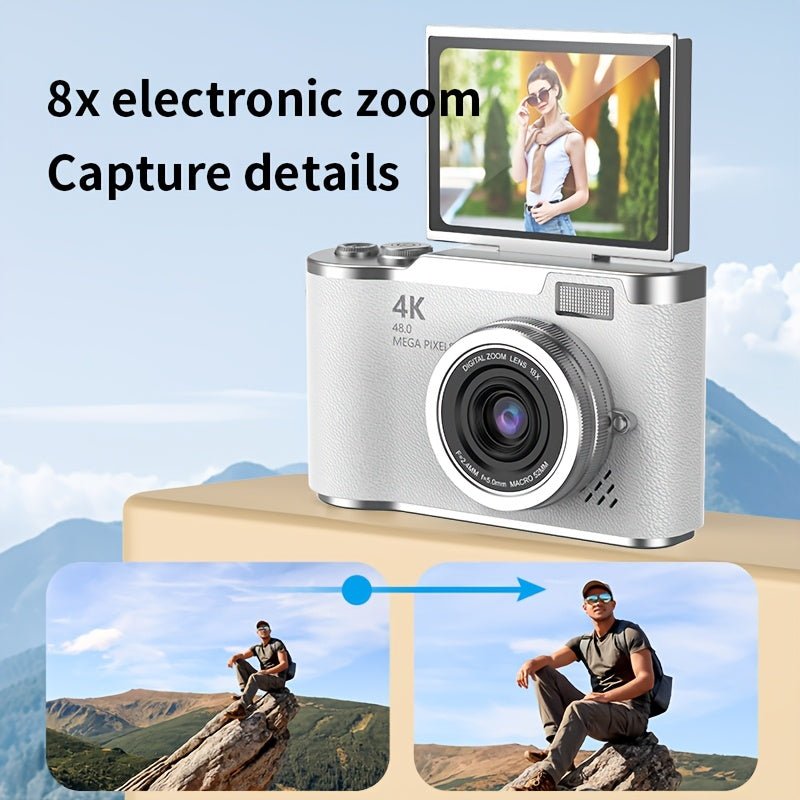 Compacte 4K videocamera met uitklapbaar scherm