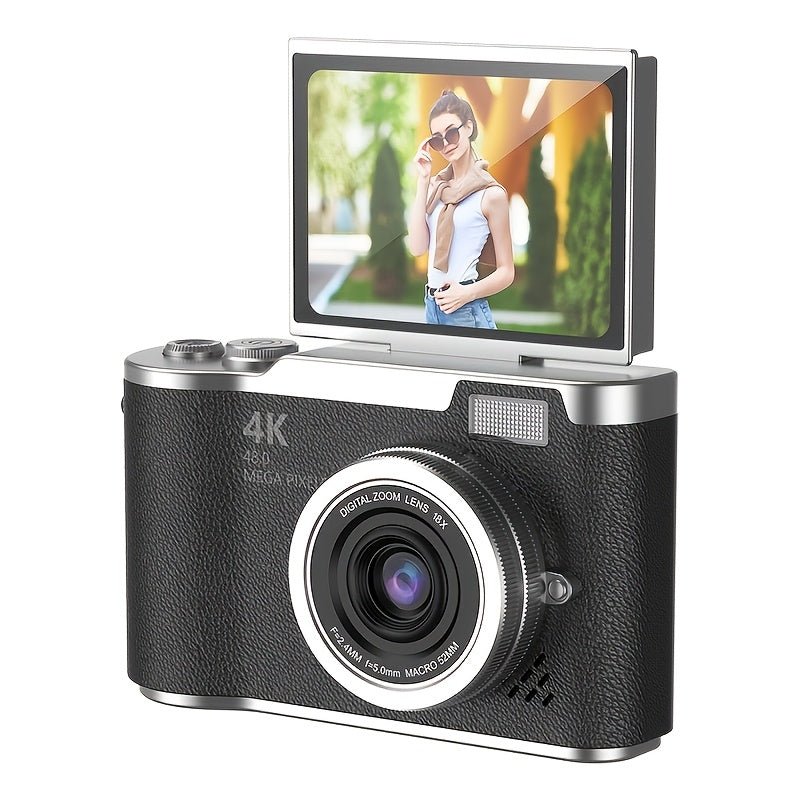 Compacte 4K videocamera met uitklapbaar scherm