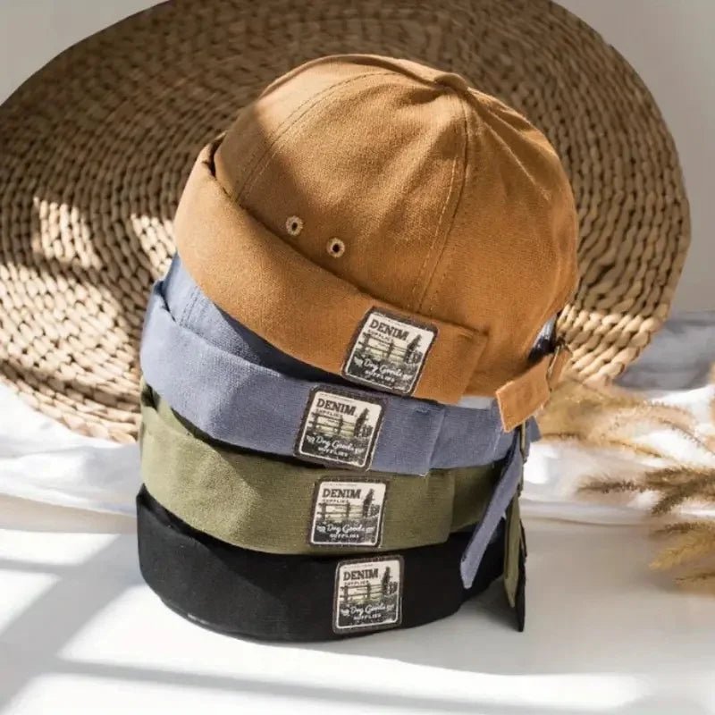 Vintage docker cap zonder klep voor dames en heren