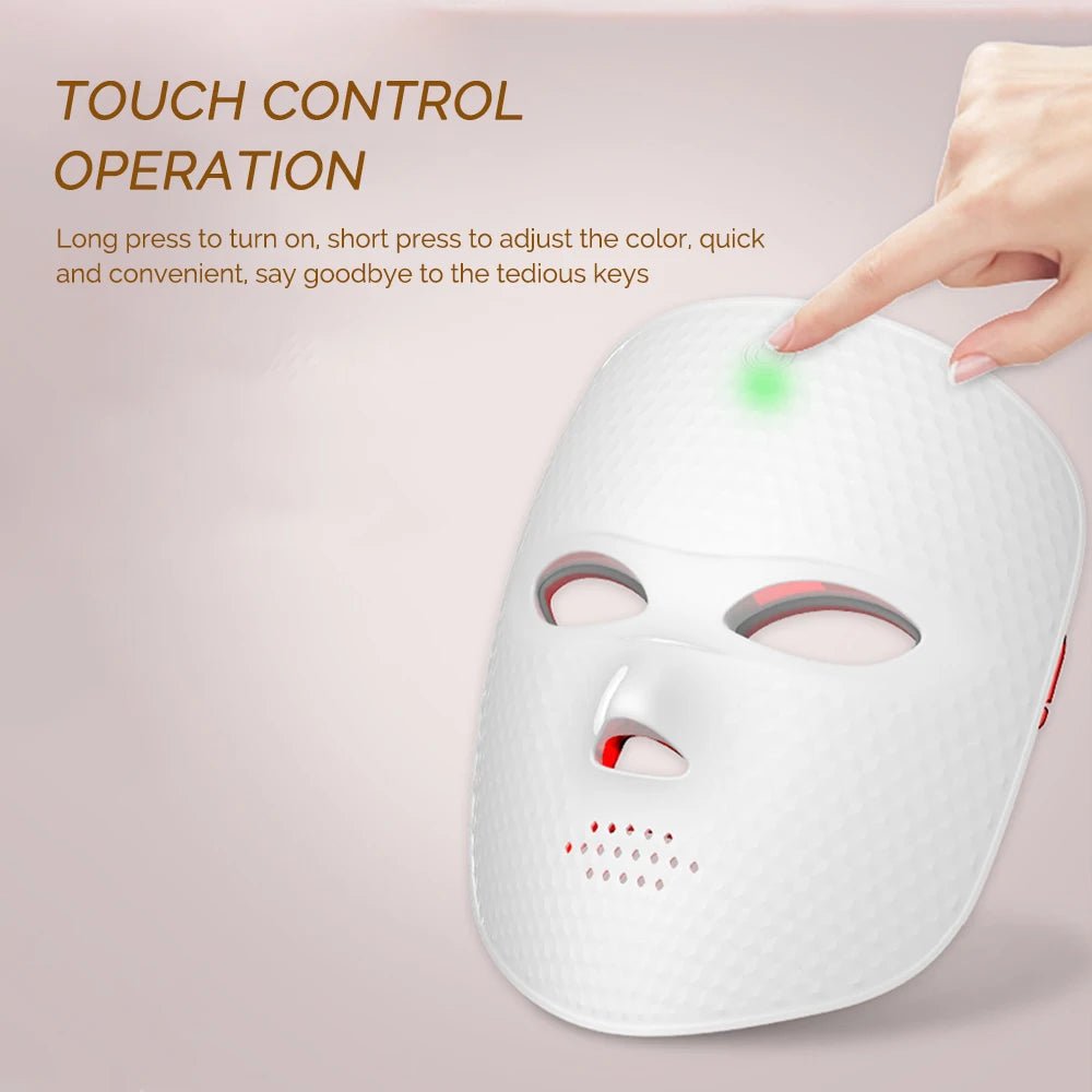 Draadloos 7 kleuren LED gezichtsmasker met Photon lichttherapie voor dagelijkse huidverzorging
