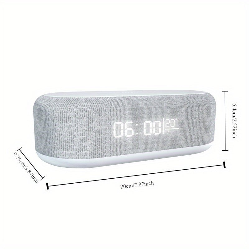 Draadloos oplaadstation met LED-wekker en thermometer voor telefoon en oordopjes